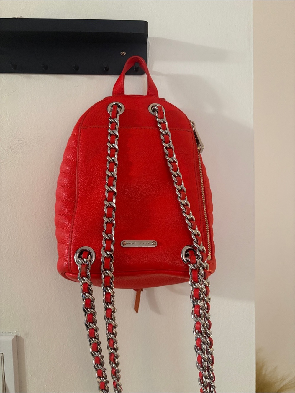 Rebecca Minkoff Red Quilted Leather Backpack - Picture 3 of 3
